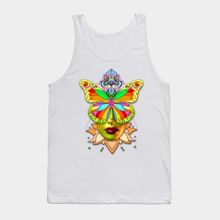 Creative Mandala Butterfly Woman Face 3 Tank Top